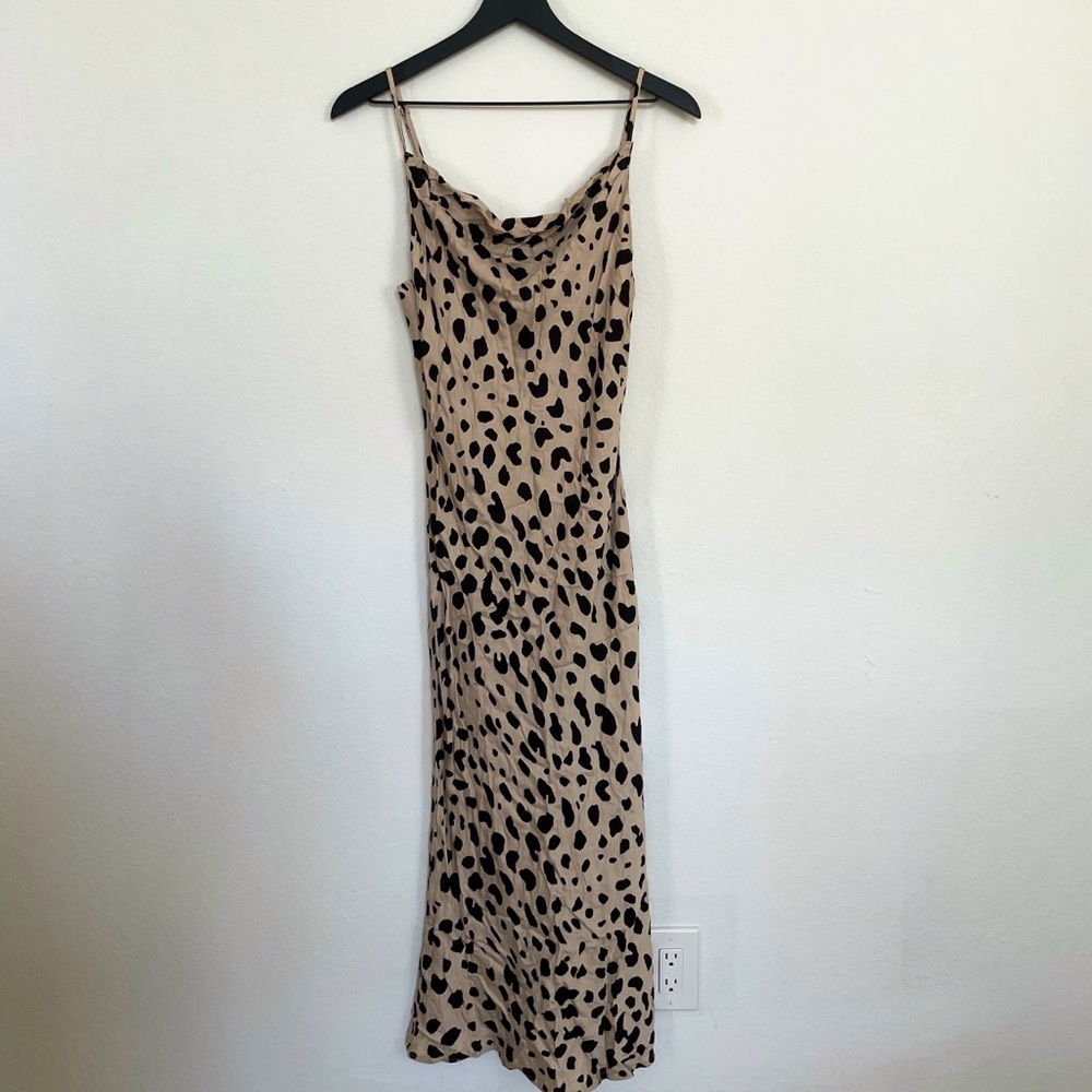 Dress Forum Spotted Cowl Neck Slip Dress
